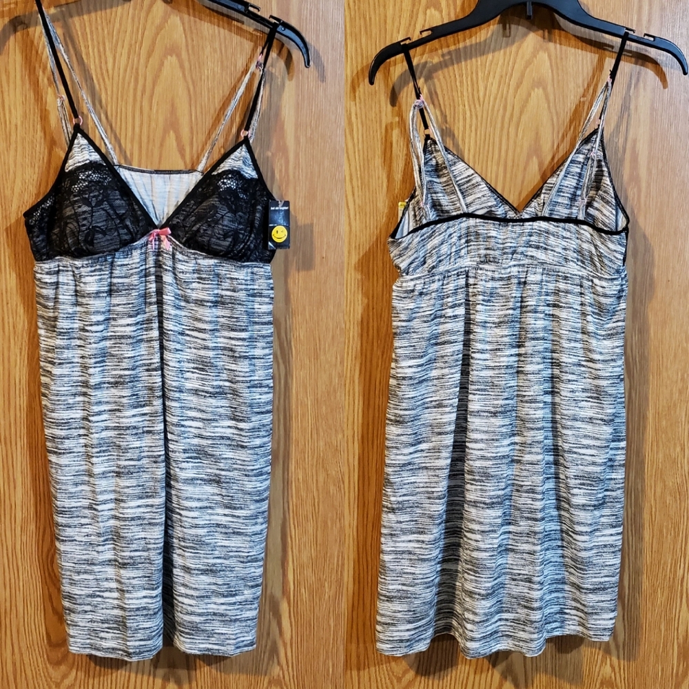 Joe Boxer double strap chemise gray/black size M